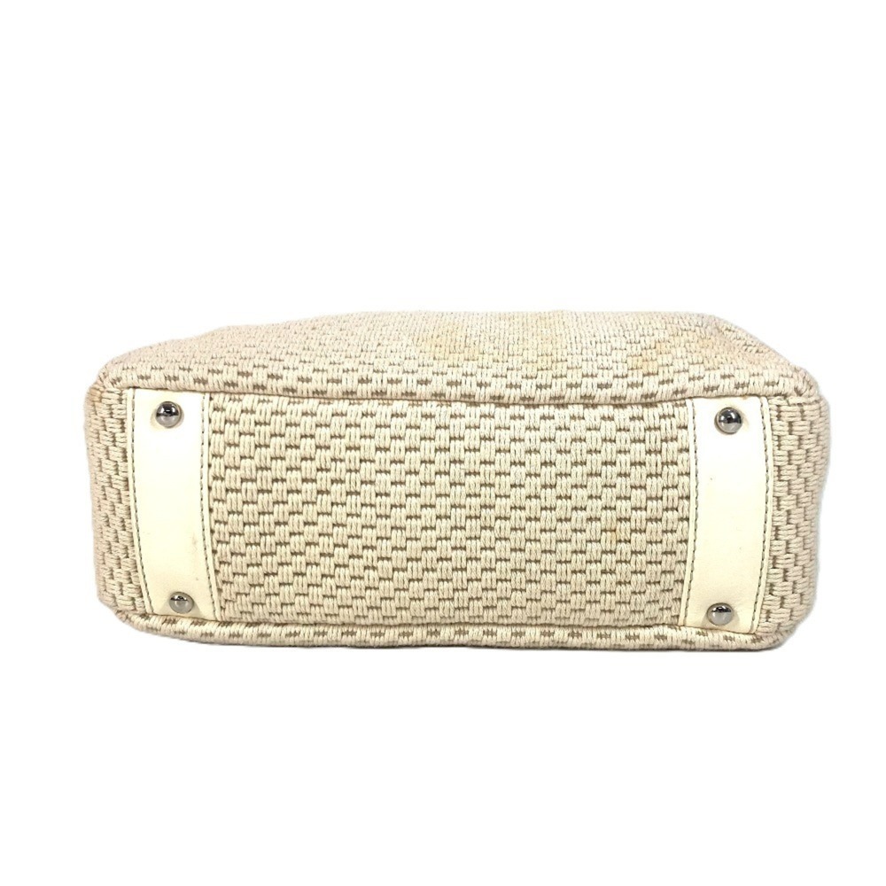 CHANEL Logo Shoulder Bag Leather Canvas Women's Ivory - Picture 5 of 16
